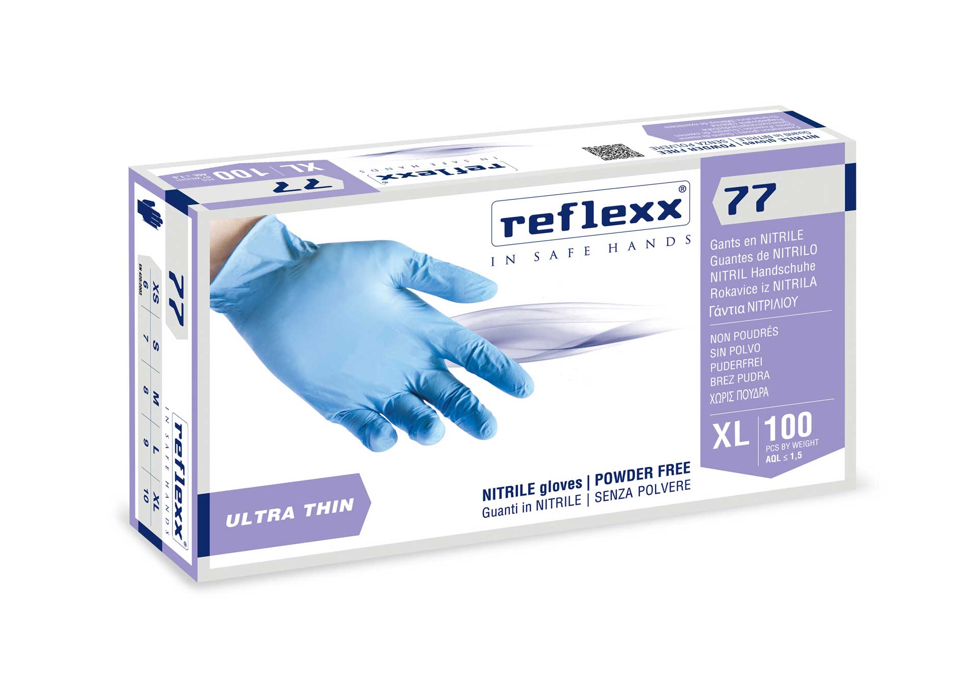 Guanti In Nitrile Senza Polvere Reflexx 77 ? gr. 3,0