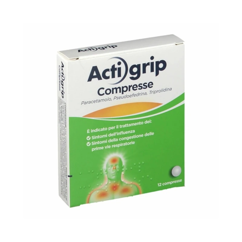 ACTIGRIP 12CPR 2,5+60+500MG